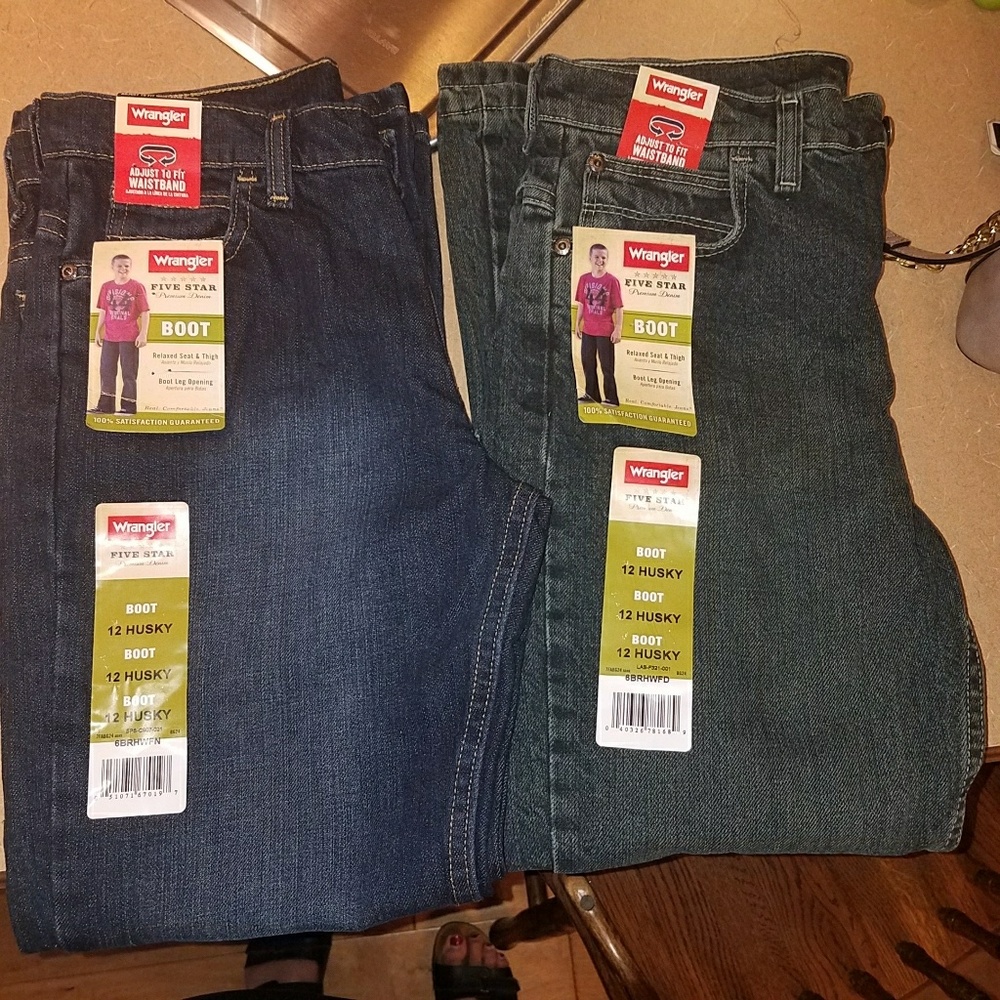 NWT lot of 2 Wrangler Bootcut Jeans 12 Husky